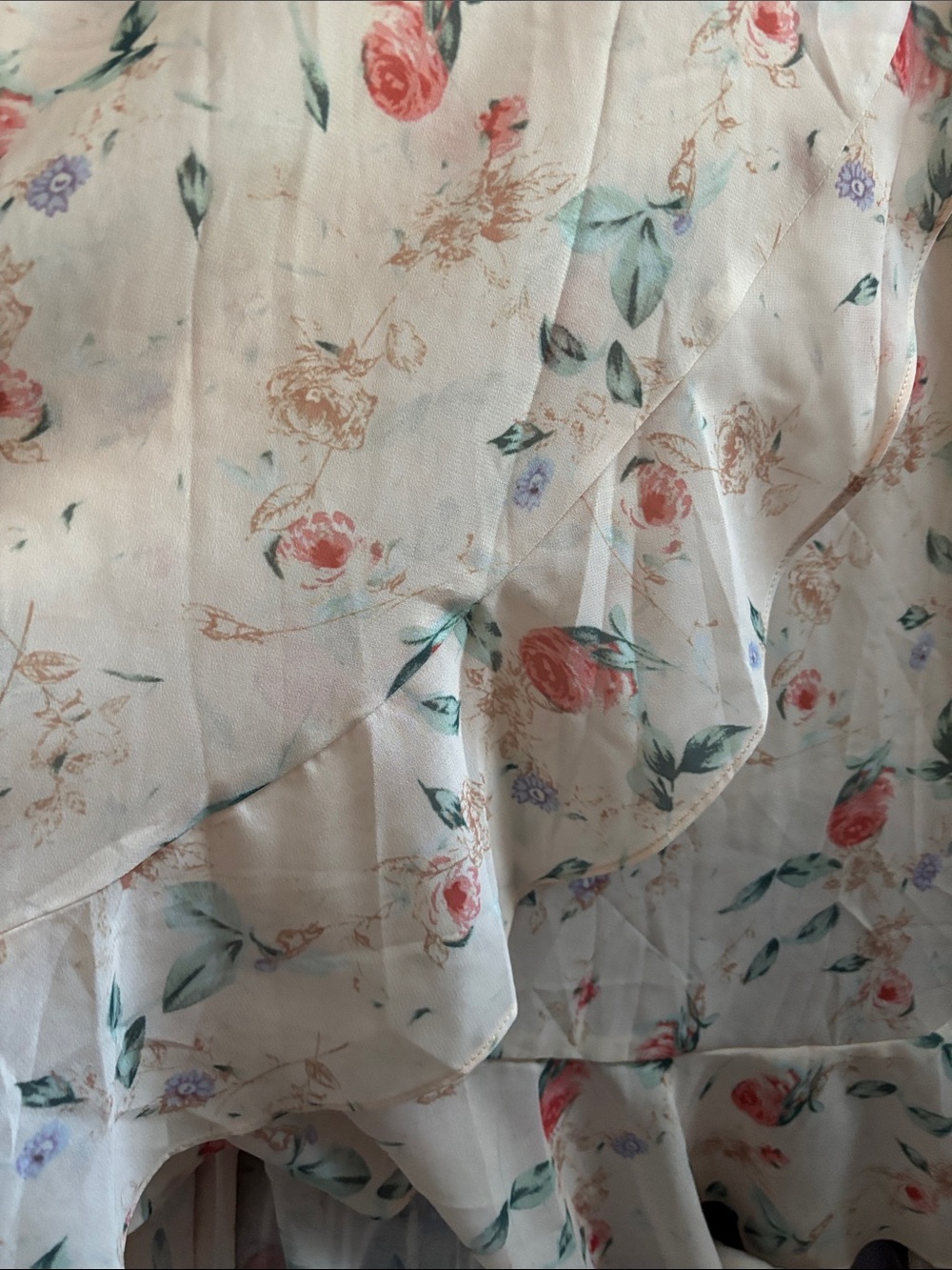 Peach Floral A-Line Dress - Picture 2 of 9